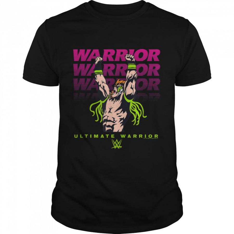 WWE Ultimate Warrior Text Stack Comic Cover T-Shirt B0B4YXF1Y7