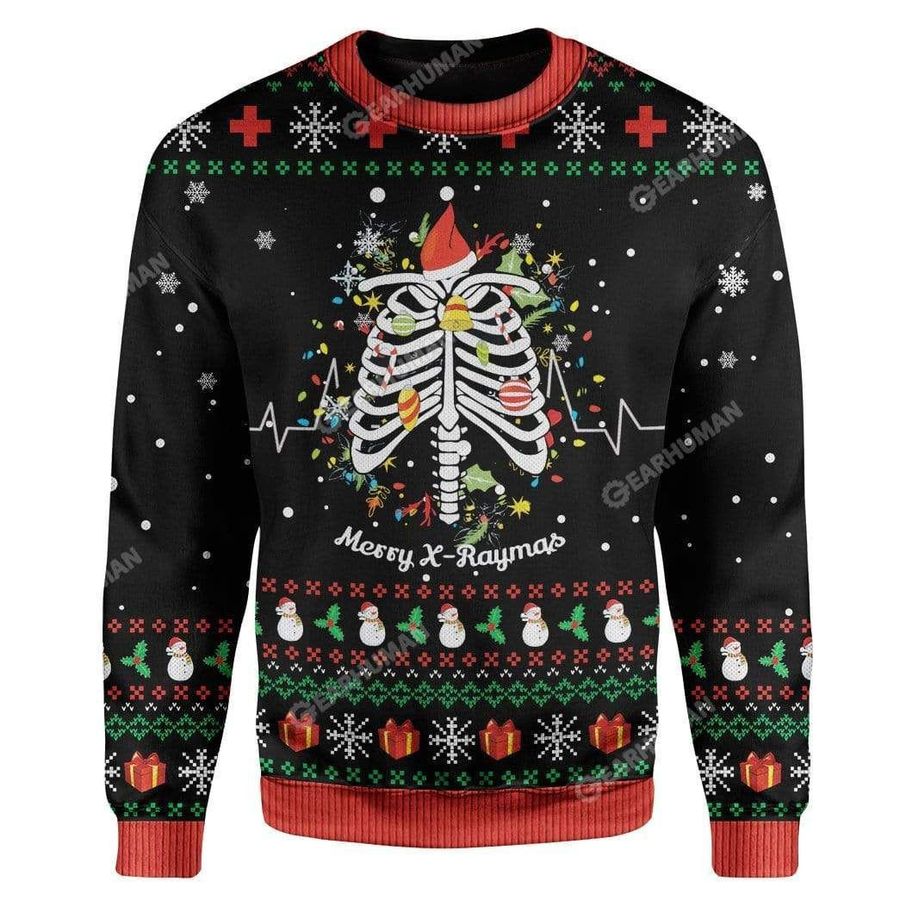 X-Raymas Ugly Christmas Sweater All Over Print Sweatshirt Ugly Sweater