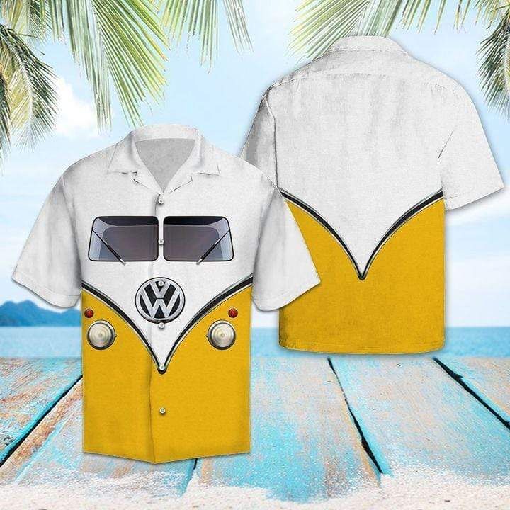 Yellow Camping Car Hawaiian Aloha Shirts