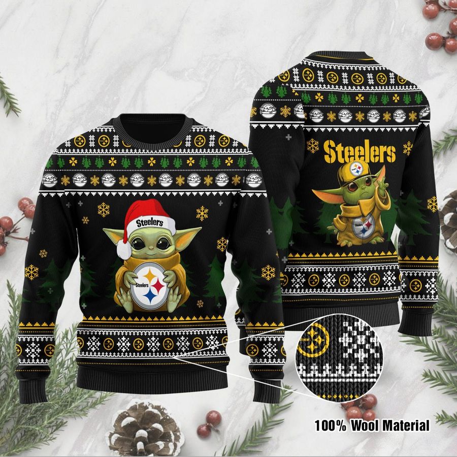 Yoda baby love Pittsburgh Steelers Ugly Christmas Sweater Ugly Sweater
