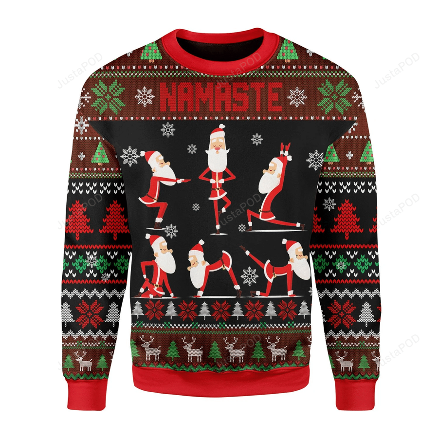 Yoga Ugly Christmas Sweater All Over Print Sweatshirt Ugly Sweater.png