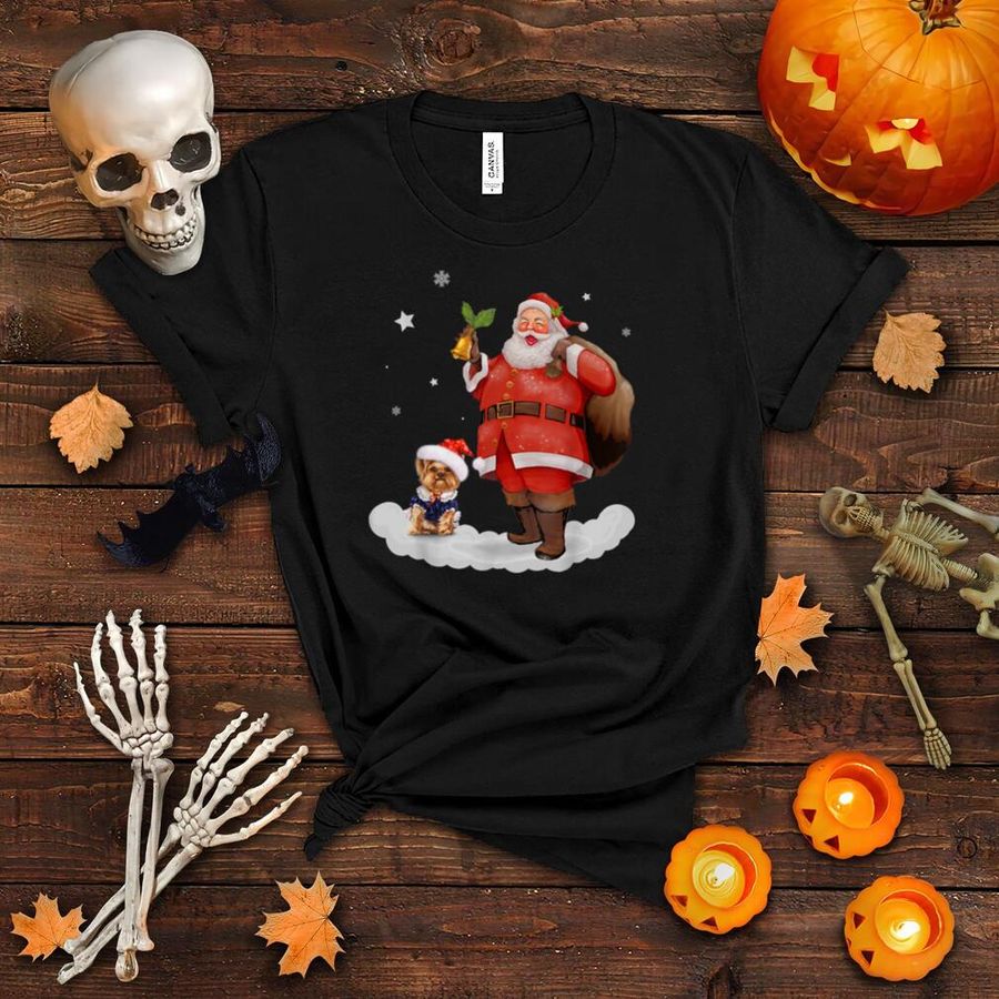 Yorkie Christmas santa claus Funny Xmas For Yorkie Dog Lover T Shirt