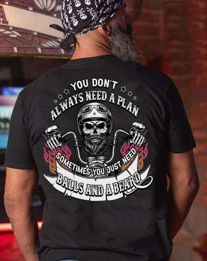 You don't always need a plan, sometimes you just need balls and a beard – Skull riding motorbike