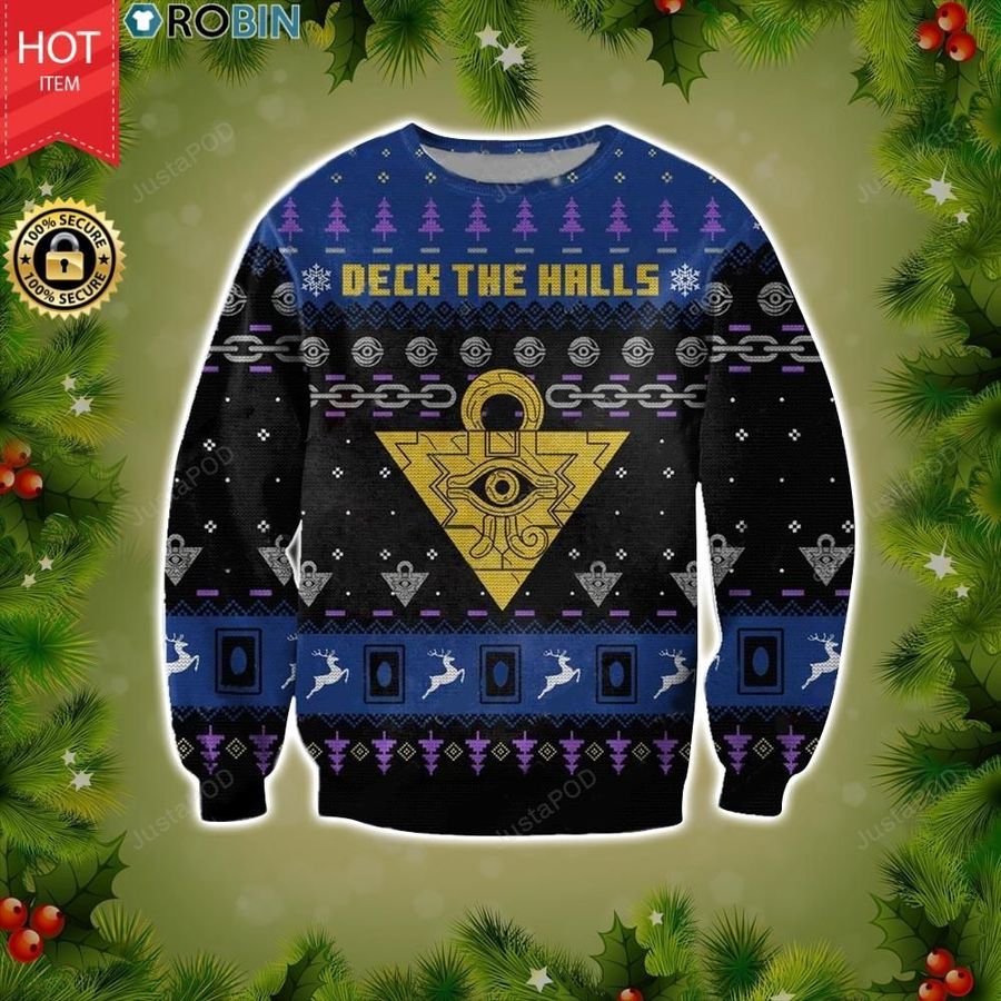 Yu-Gi-Oh Deck The Halls Ugly Christmas Sweater All Over Print