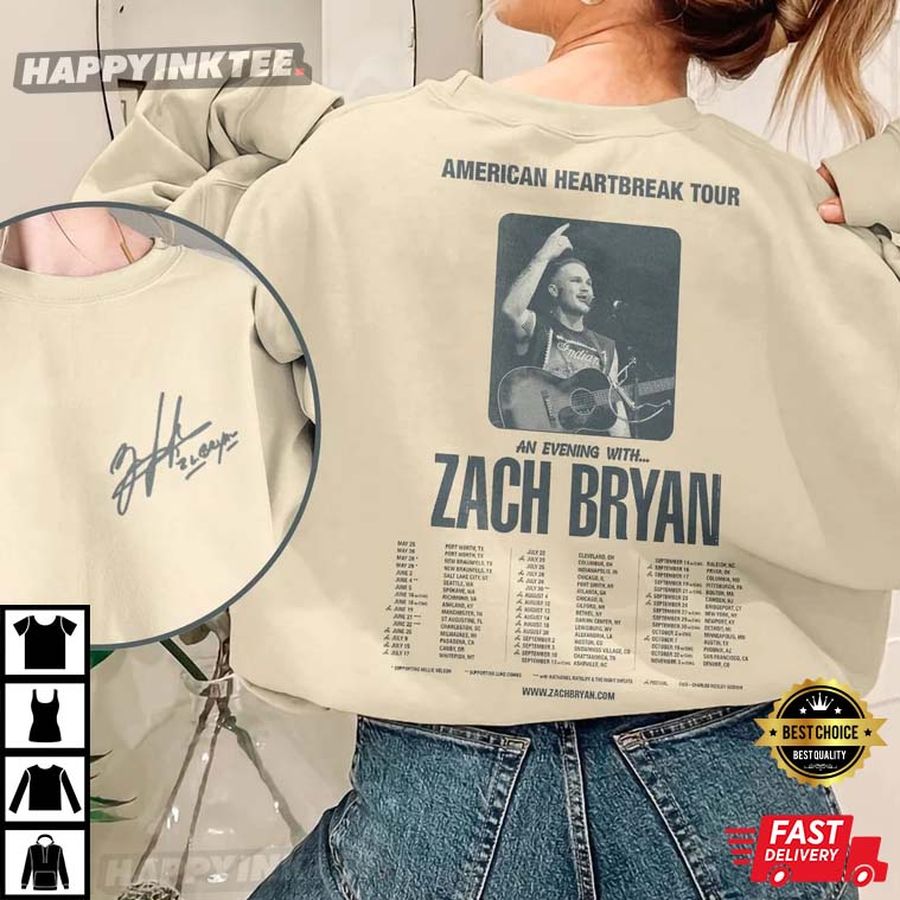 Zach Bryan American Heartbreak Tour 2022 T-Shirt