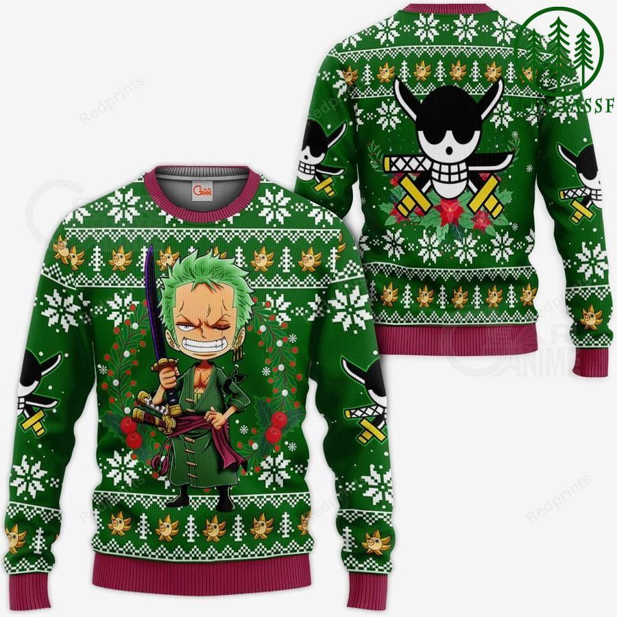 Zoro Ugly Christmas Sweater and Hoodie One Piece Anime Xmas Gift