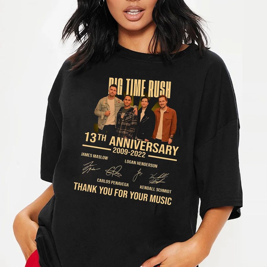 13th Anniversary Big Time Rush 2009 – 2022 Pop Band Thank You For Your Music Unisex T-Shirt