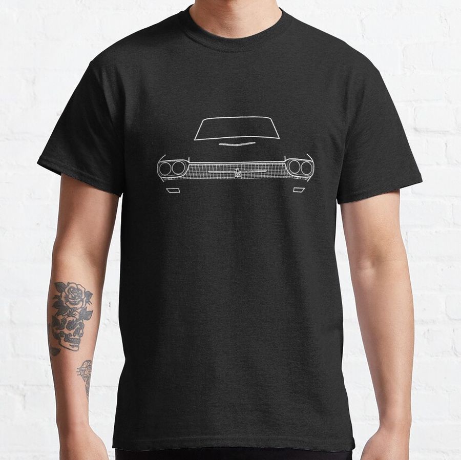 1966 Ford Thunderbird classic car outline graphic (white) Classic T-Shirt