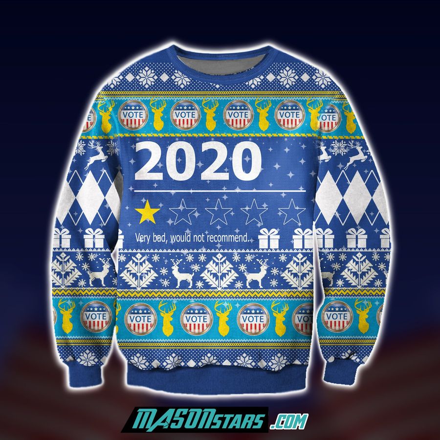 2020 Very Bad Would Not Recommend 3D Print Ugly Christmas Sweater Hoodie All Over Printed Cint10005, All Over Print, 3D Tshirt, Hoodie, Sweatshirt