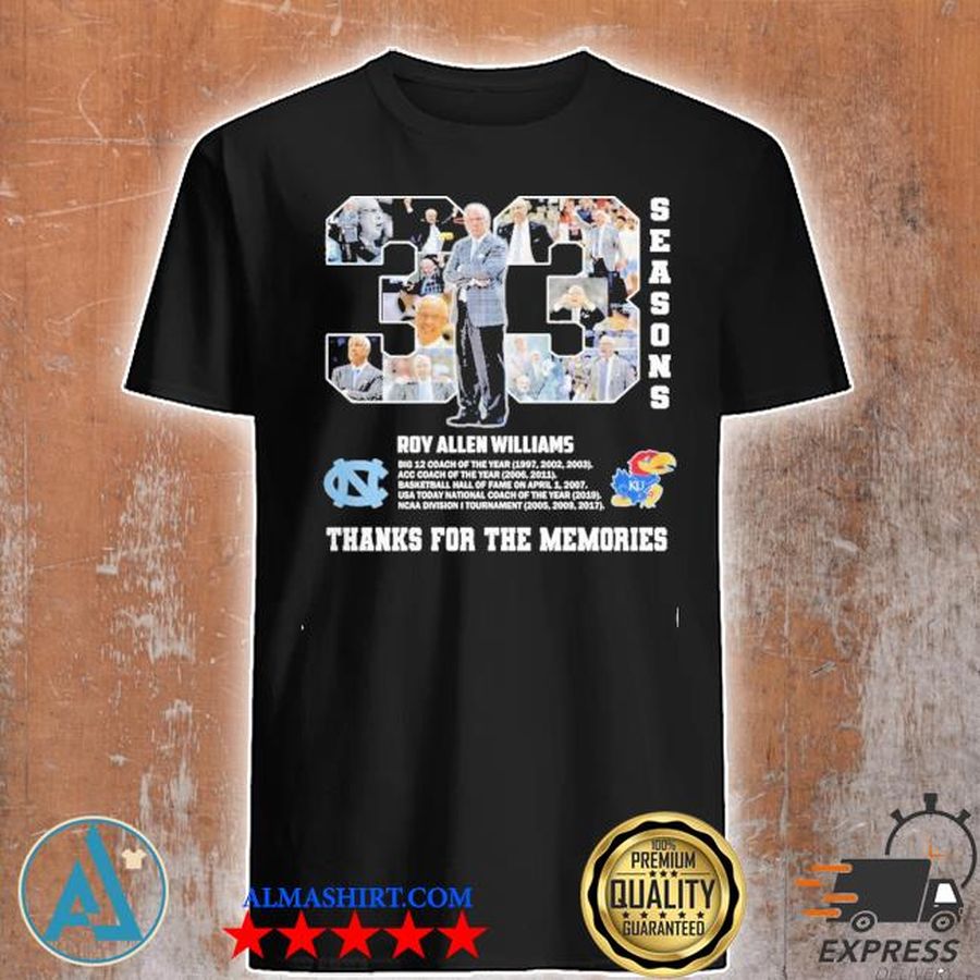 2021 roy allen williams thank you for the memories shirt