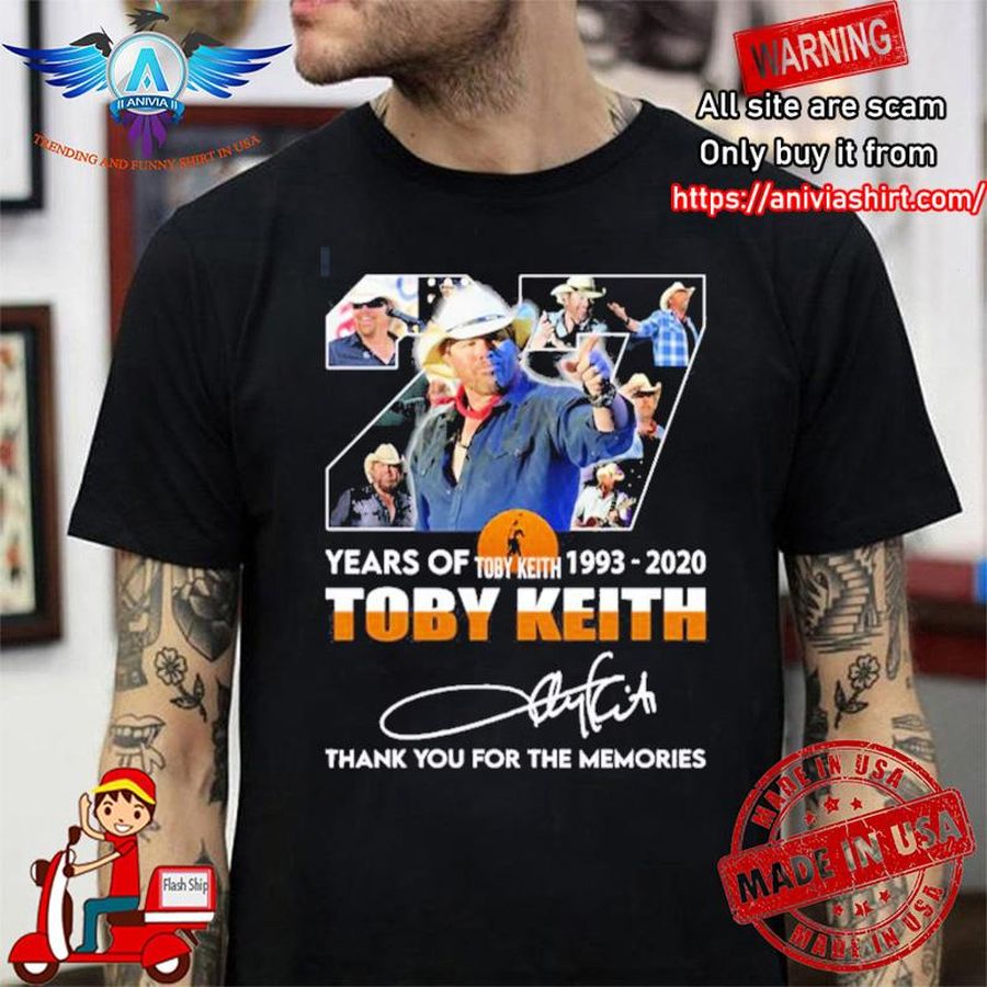 27 years of 1993 - 2020 thank you for the memories Toby Keith shirt