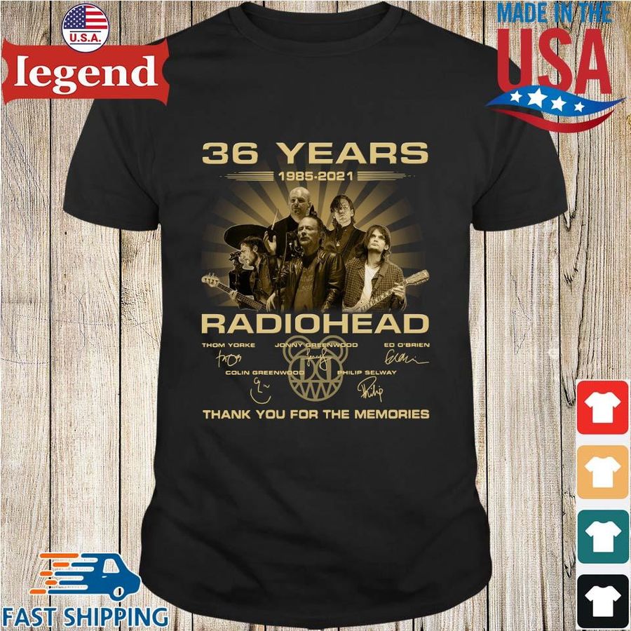 36 Years Radiohead Thank You For The Memories Signatures Shirt
