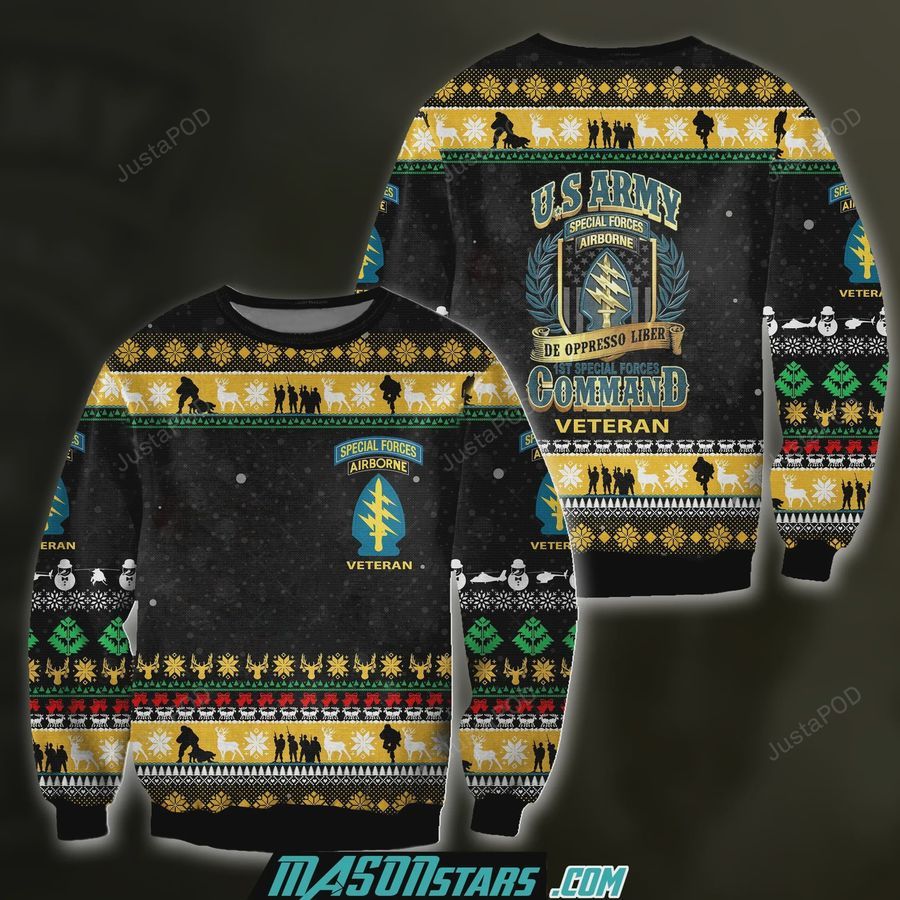 3D All Over Print Airborne Veteran Ugly Sweater Ugly Sweater