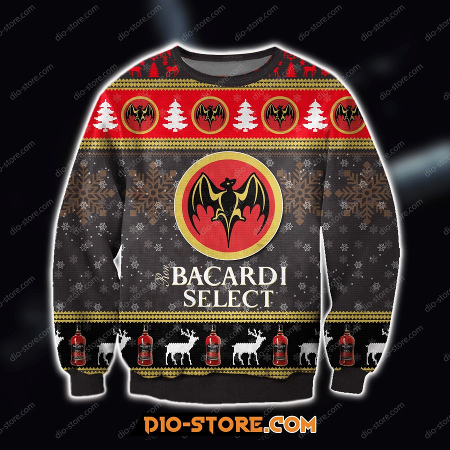 3D All Over Print Bacardi Select Rum Wine Ugly Christmas Sweater, Ugly Sweater, Christmas Sweaters, Hoodie, Sweatshirt, Sweater
