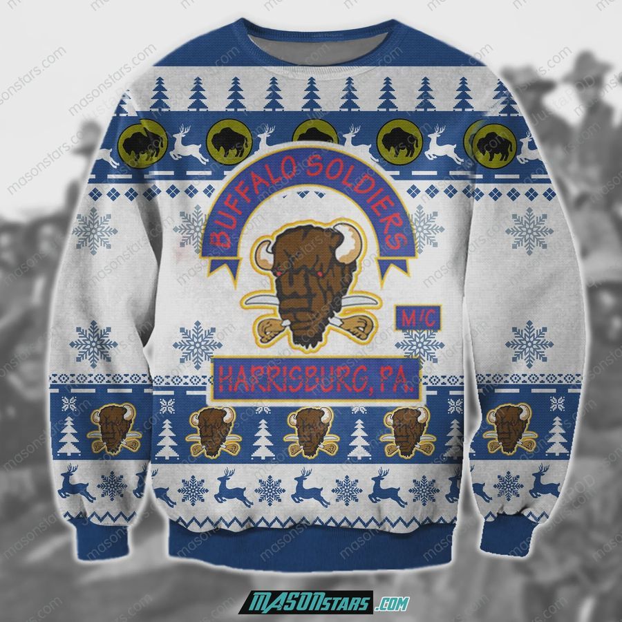 3D All Over Print Buffalo Soldiers Ugly Sweater Ugly Sweater
