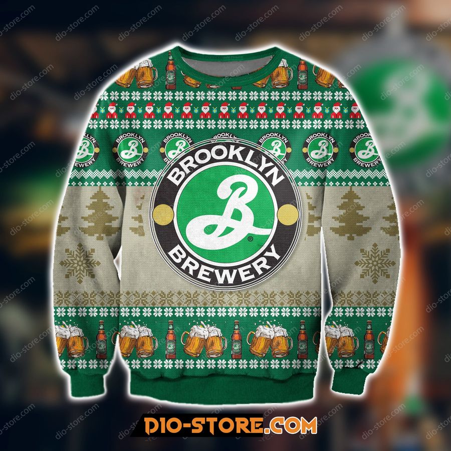 3D All Over Print Knitting Pattern Brooklyn Brewery Ugly Christmas Sweater Hoodie All Over Printed Cint10298, All Over Print, 3D Tshirt, Hoodie