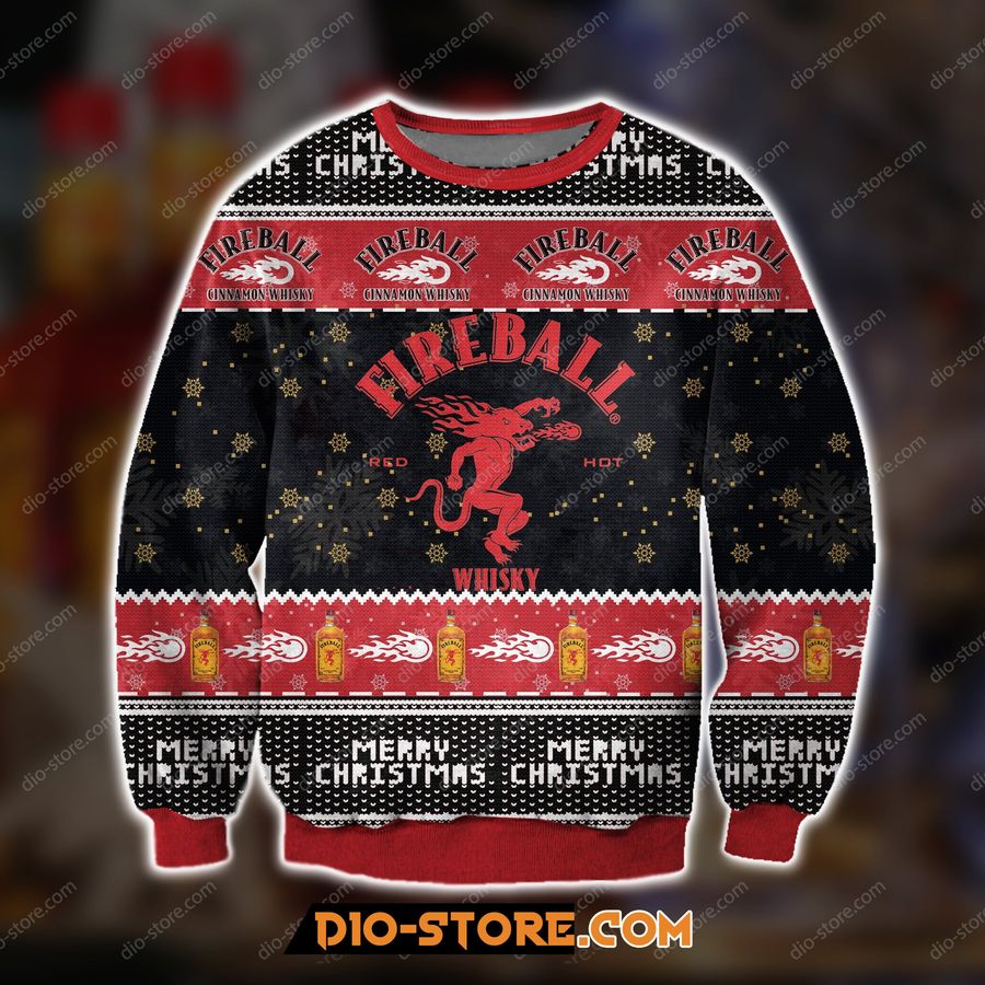 3D All Over Print Knitting Pattern Fireball Cinnamon Ugly Christmas Sweater Hoodie All Over Printed Cint10289, All Over Print, 3D Tshirt, Hoodie