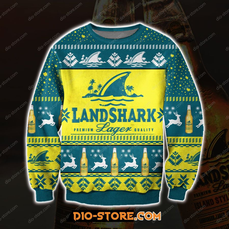 3D All Over Print Landshark Lager Beer Ugly Christmas Sweater Hoodie All Over Printed Cint10239, All Over Print, 3D Tshirt, Hoodie, Sweatshirt