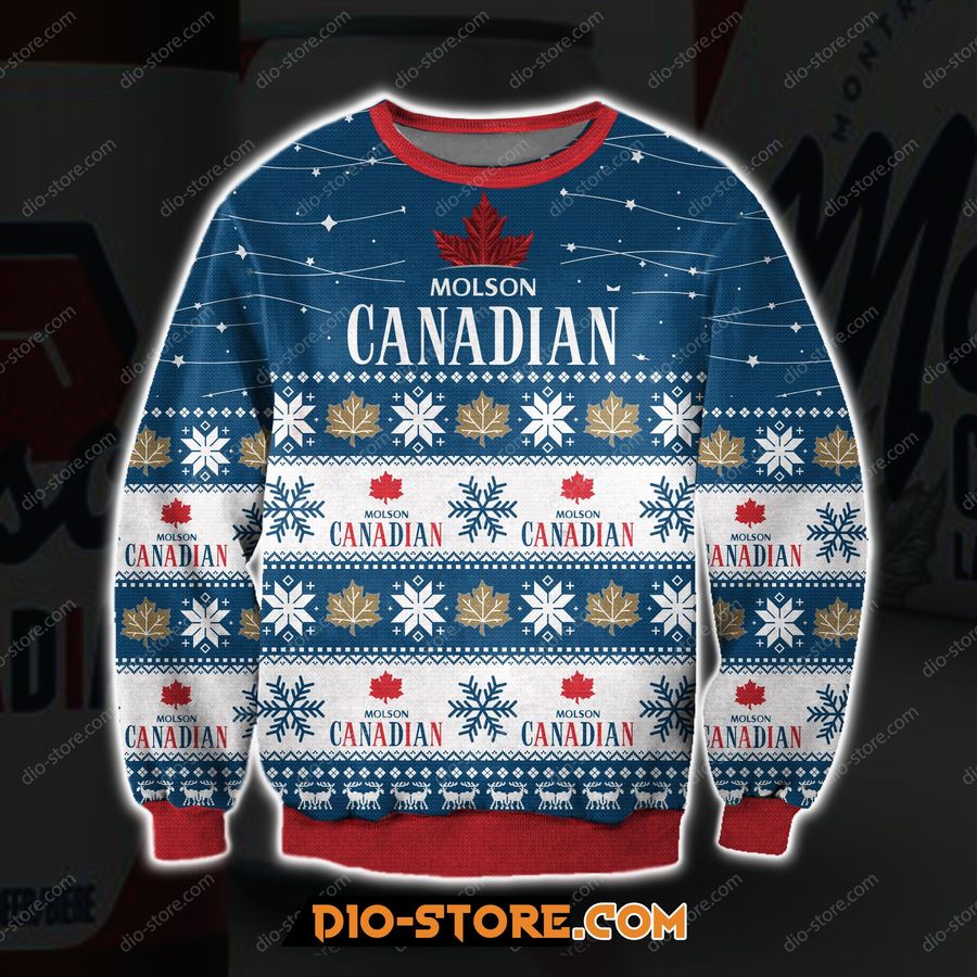 3D All Over Print Molson Canadian Ugly Christmas Sweater Hoodie All Over Printed Cint10236, All Over Print, 3D Tshirt, Hoodie, Sweatshirt, AOP shirt