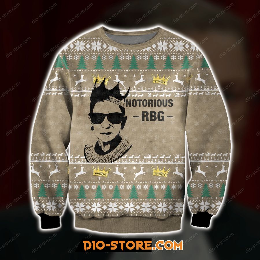 3D All Over Print Notorious R.B.G Ugly Christmas Sweater, Ugly Sweater, Christmas Sweaters, Hoodie, Sweatshirt, Sweater