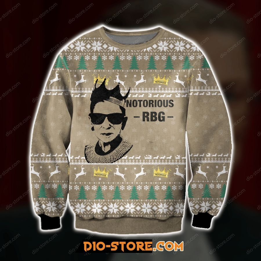 3D All Over Print Notorious RBG Ugly Christmas Sweater Ugly