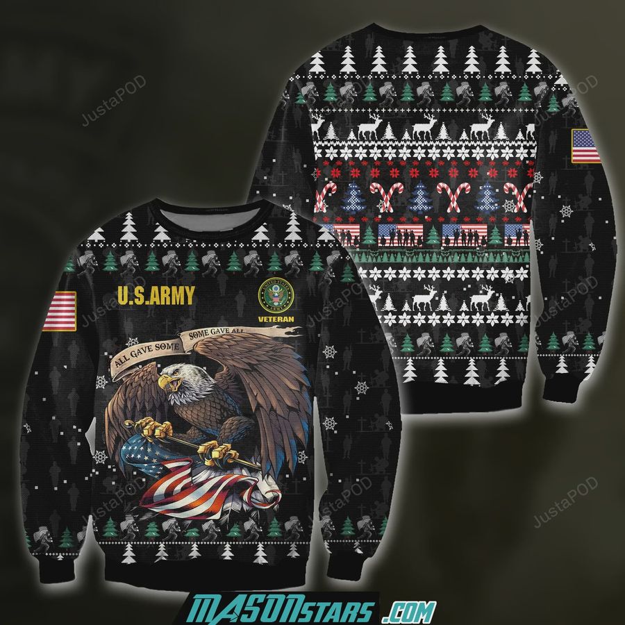 3D All Over Print Us Army Veteran Ugly Sweater, Ugly Sweater, Christmas Sweaters, Hoodie, Sweater