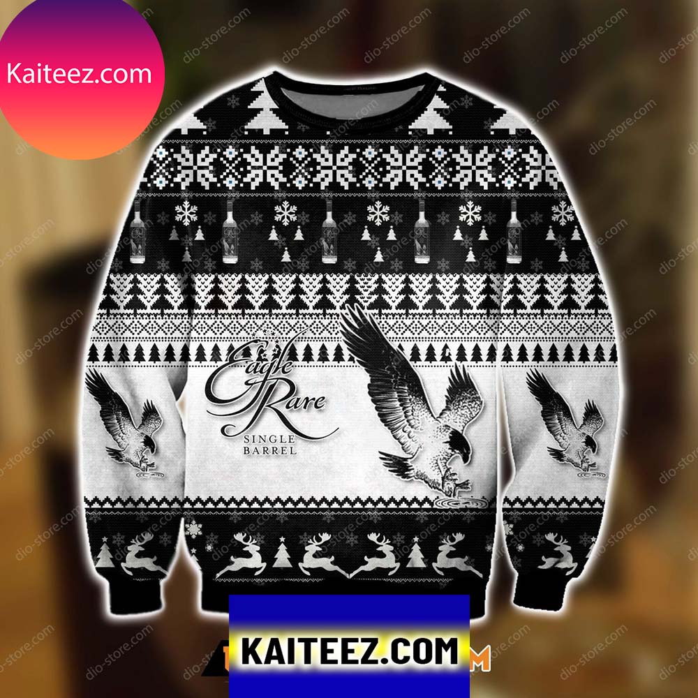 3d All Over Printed Eagle Rare Whiskey Christmas Ugly Sweater