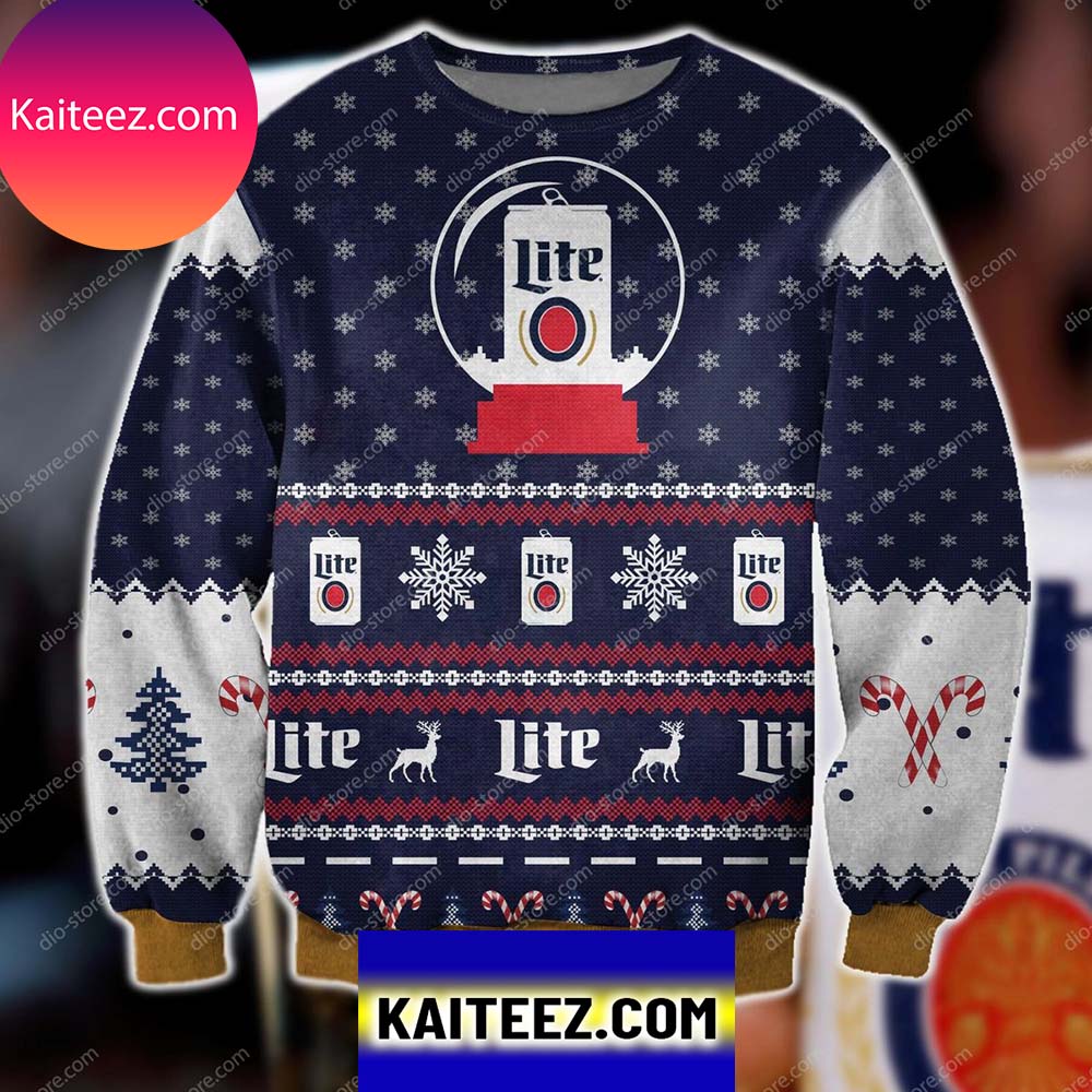 3d All Over Printed  Miller Lite  Christmas Ugly Sweater