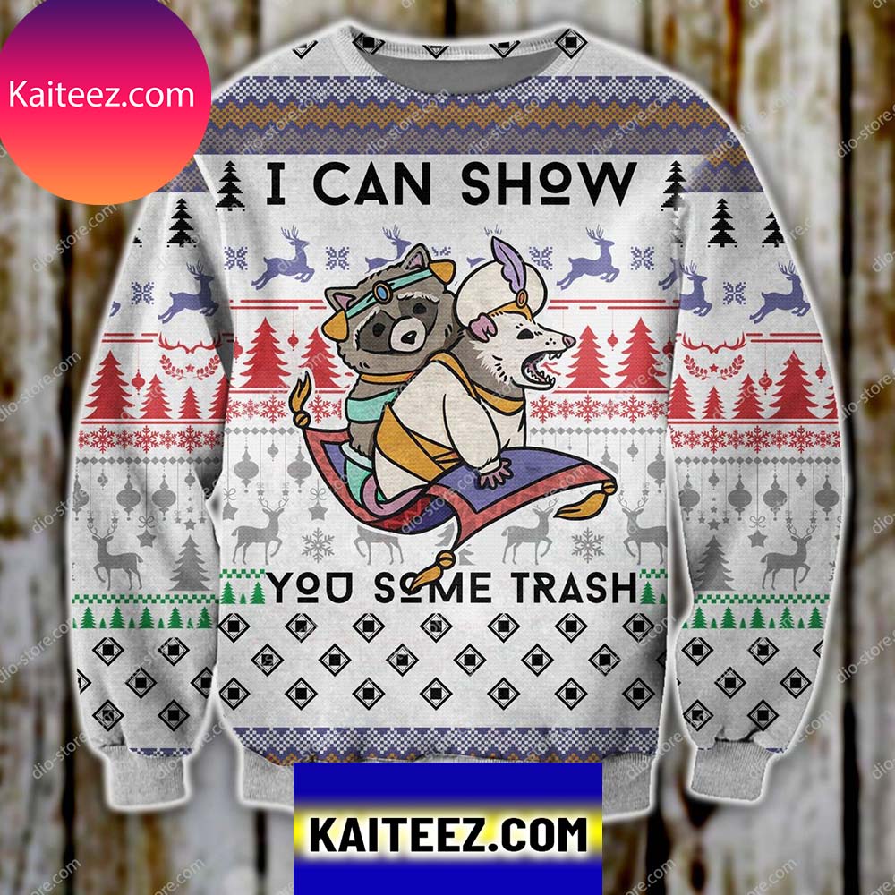 3d All Over Printed Raccon I Can Show You Some Trash Christmas Ugly Sweater