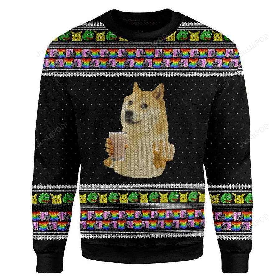 3D Choccy Milk Meme Doge Ugly Sweater Sweatshirt, Ugly Sweater, Christmas Sweaters, Hoodie, Sweater
