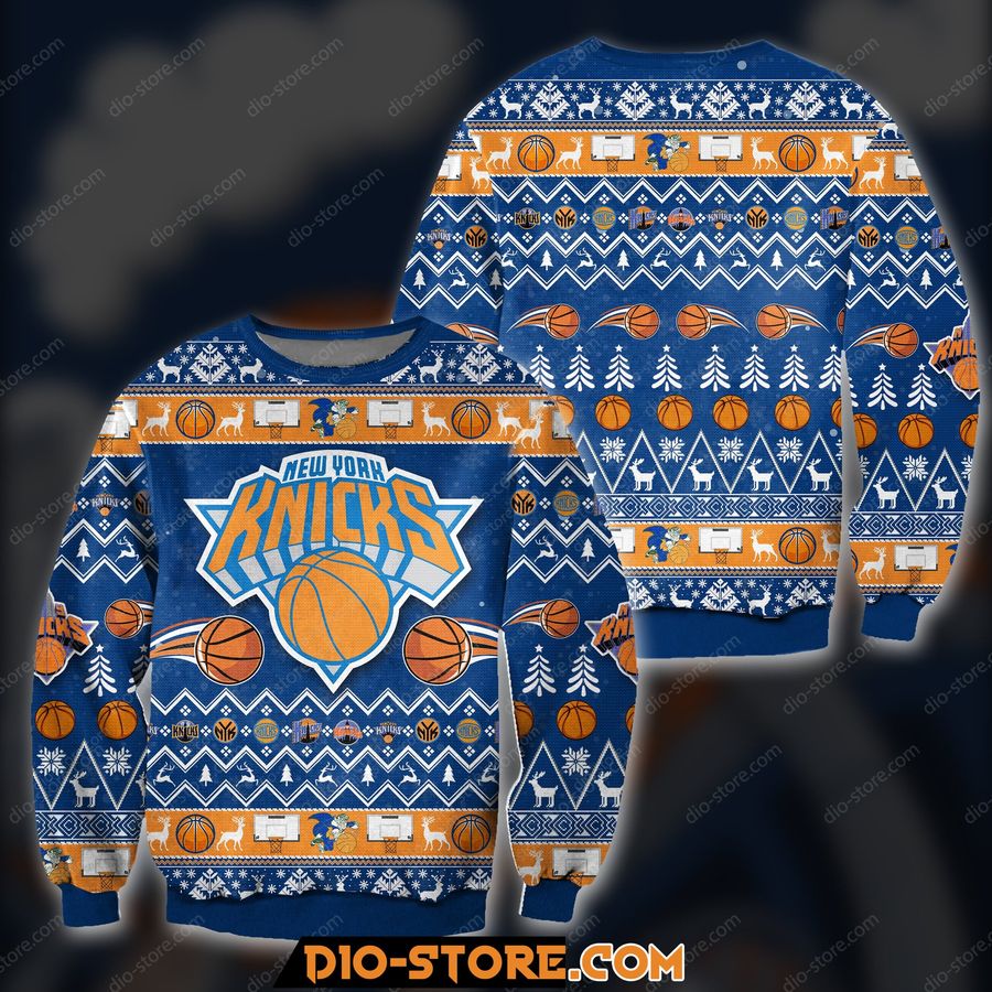 3D Knitting Pattern Ny Knicks Ugly Christmas Sweater Hoodie All Over Printed Cint10086, All Over Print, 3D Tshirt, Hoodie, Sweatshirt, Long Sleeve
