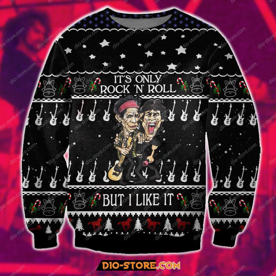3D Print Its Only Rock N Roll – The Rolling Stones Ugly Christmas Sweater Hoodie All Over Printed Cint10213, All Over Print, 3D Tshirt, Hoodie