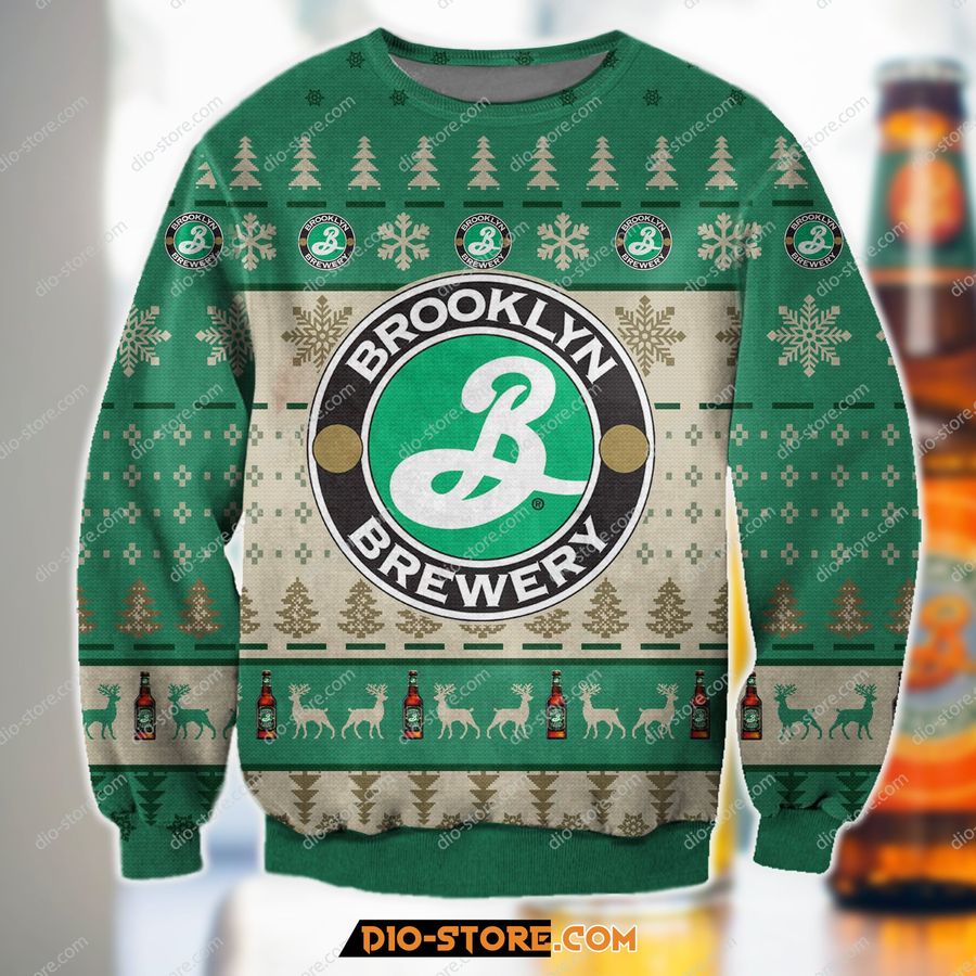 3D Print Knitting Pattern Brooklyn Lager Ugly Christmas Sweater Hoodie All Over Printed Cint10282, All Over Print, 3D Tshirt, Hoodie, Sweatshirt