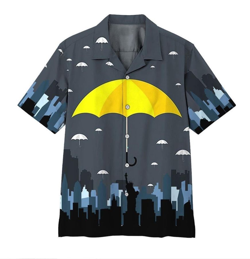 3d Yellow Umbrella Hawaiian Shirt
