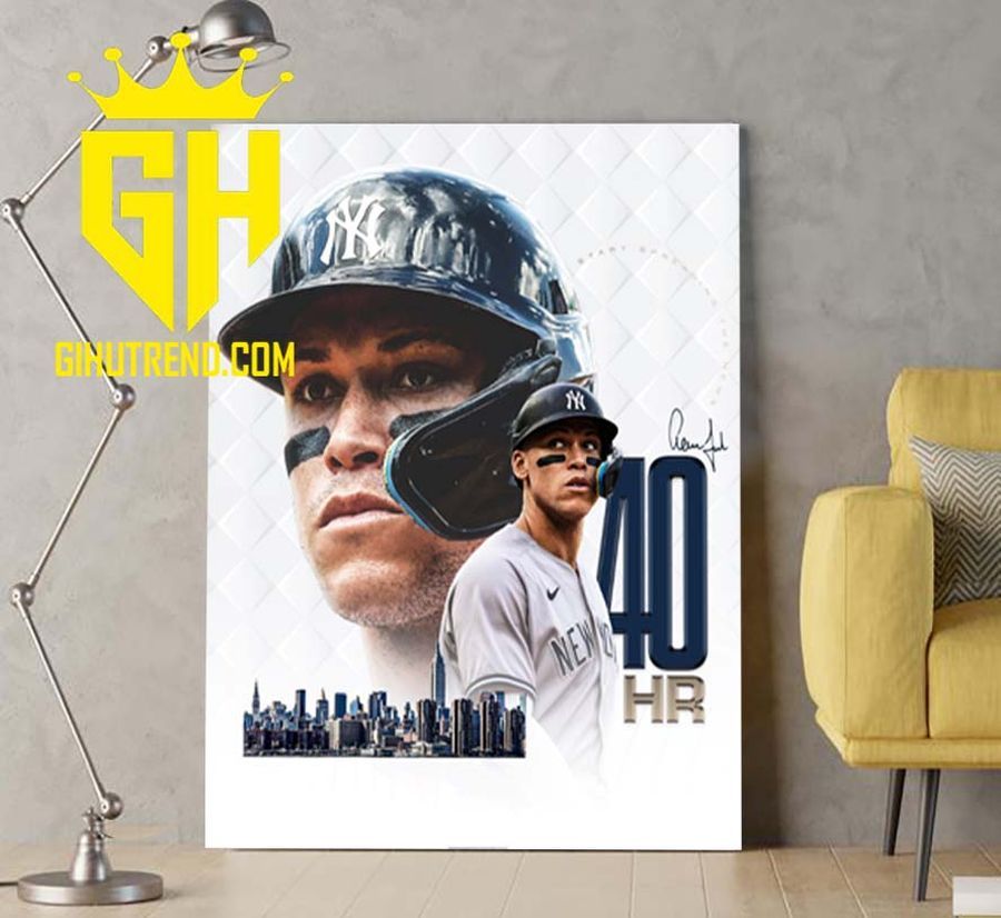 40 home runs for Aaron Judge Signature Poster Canvas