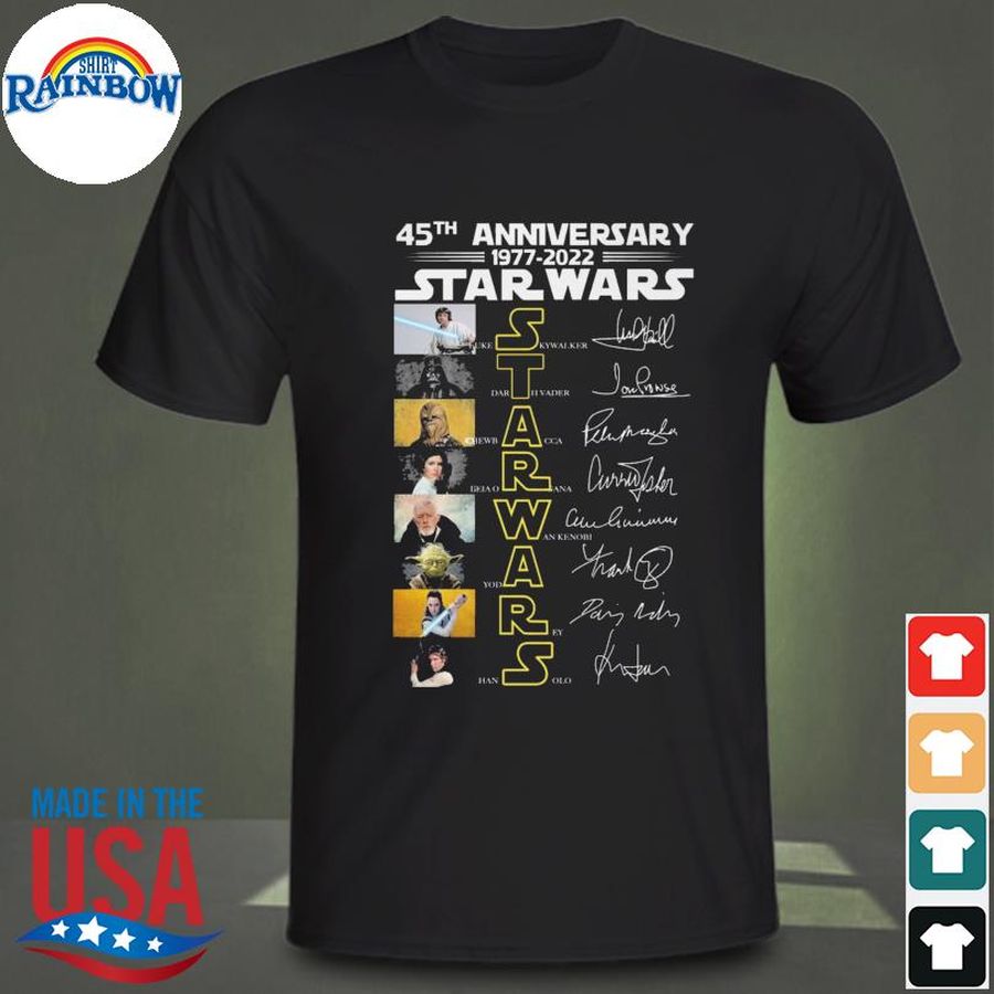 45th anniversary 1977 2022 Star Wars signatures shirt