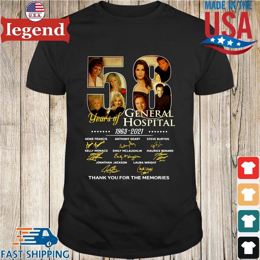 58 years of General Hospital 1963-2021 thank you for the memories signatures shirt