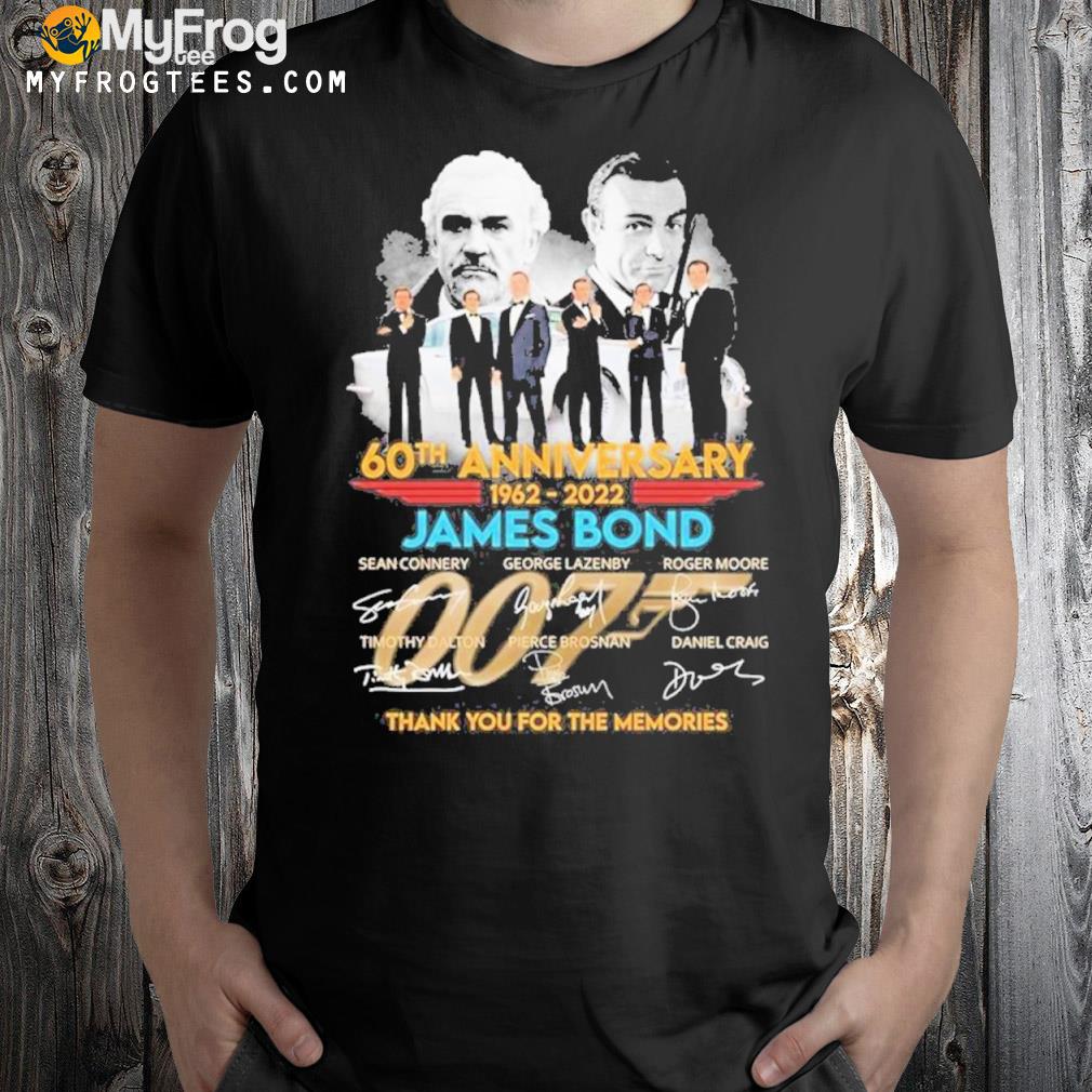 60th Anniversary 1962-2022 James Bond 007 Thank You For The Memories Signatures Shirt