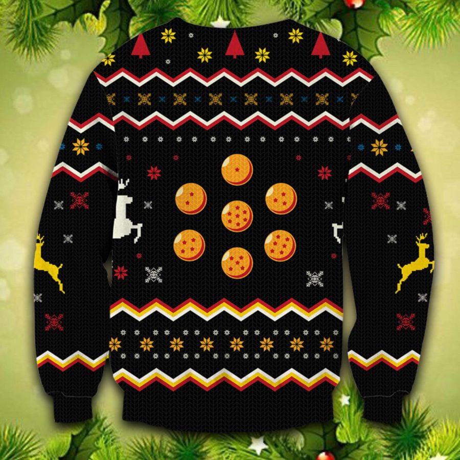 7 Dragon Balls Ugly Anime Saiyan Christmas Happy Xmas Wool Knitted Sweater