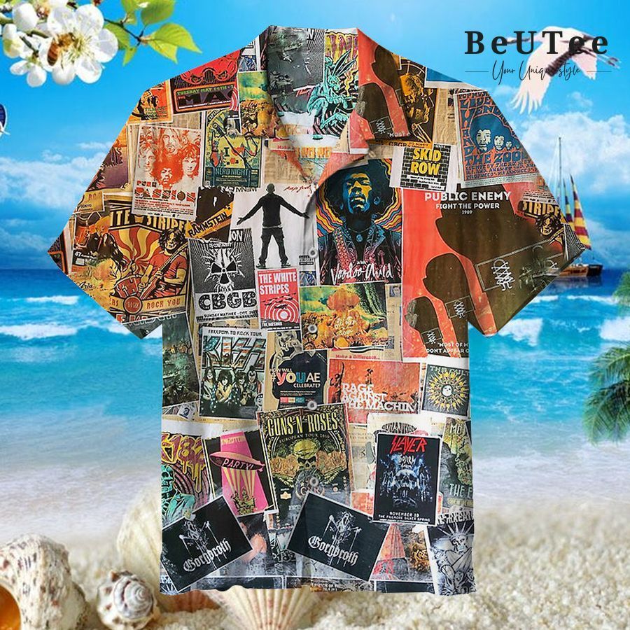 80s Rock Collage Hawaiian Shirt