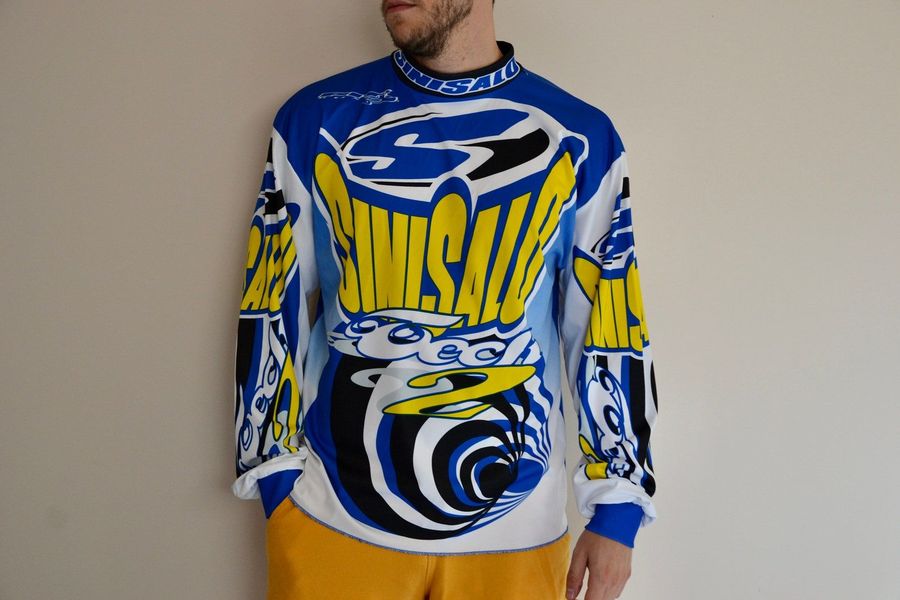 90s Vintage Sinisalo Racing Motocross Jersey Ugly Sweater, Ugly Sweater, Christmas Sweaters, Hoodie, Sweater