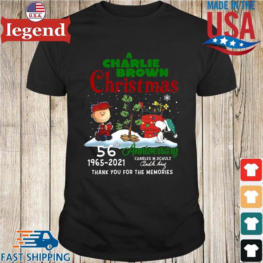 A Charlie Brown Christmas 56th anniversary Charles M. Schulz thank you for the memories signature shirt