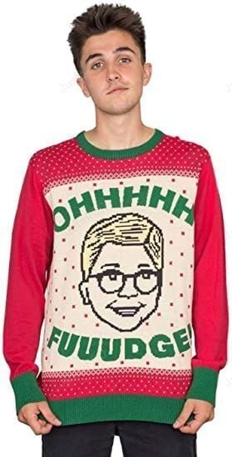 A Christmas Story Ohhhh Fuuudge Ralphie Adult Ugly Sweater, Ugly Sweater, Christmas Sweaters, Hoodie, Sweater