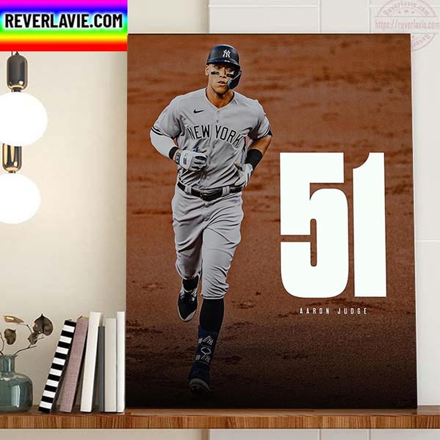 Aaron Judge 51 Home Runs New York Yankees MLB Home Decor Poster Canvas