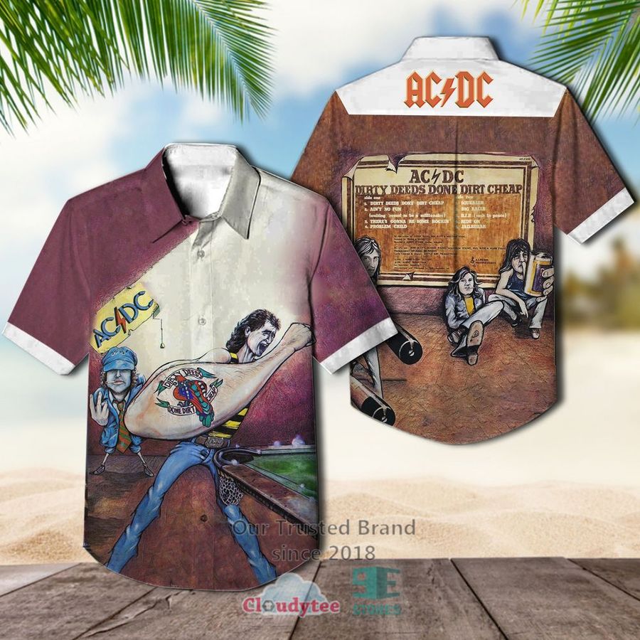 AC DC Dirty Deeds Done Dirt Cheap Albums Hawaiian Shirt – LIMITED EDITION