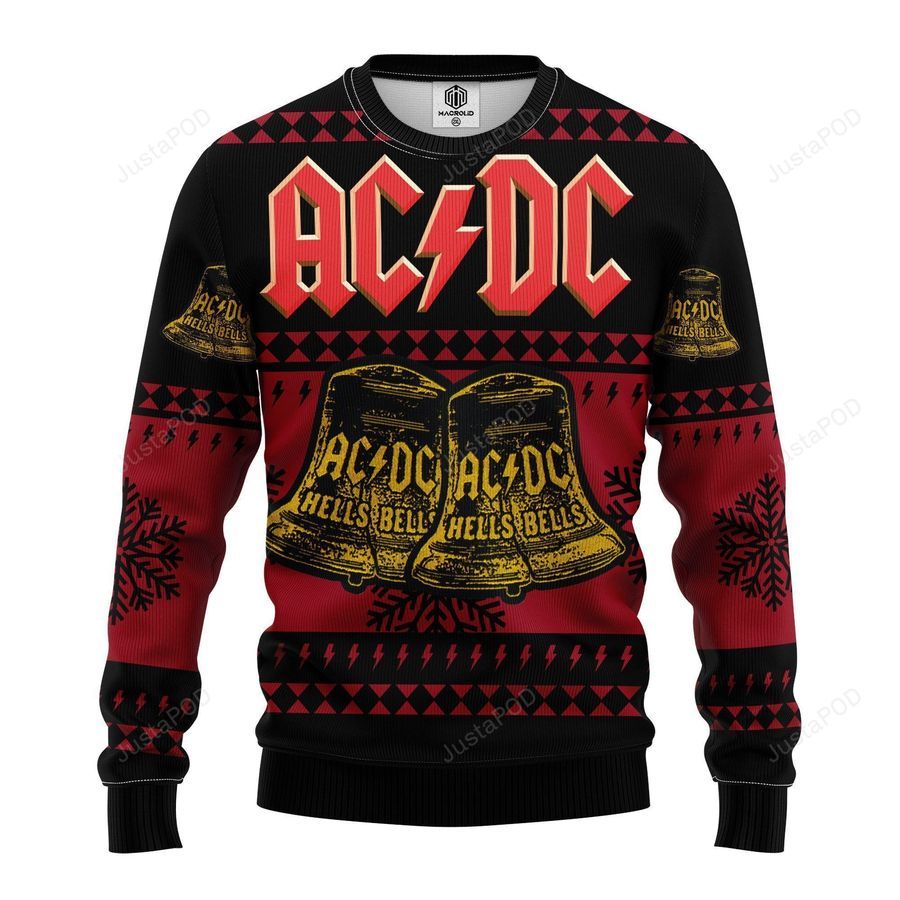 Acdc Red Hells Bells Ugly Christmas Sweater All Over Print