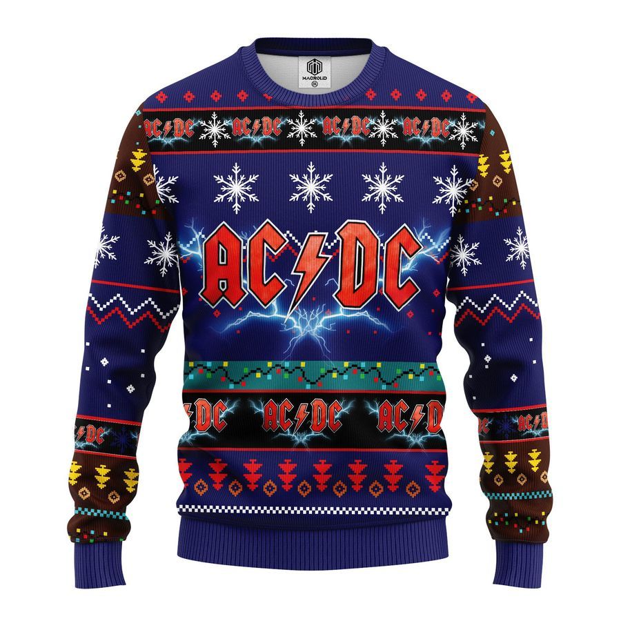Acdc Ugly Sweater Blue