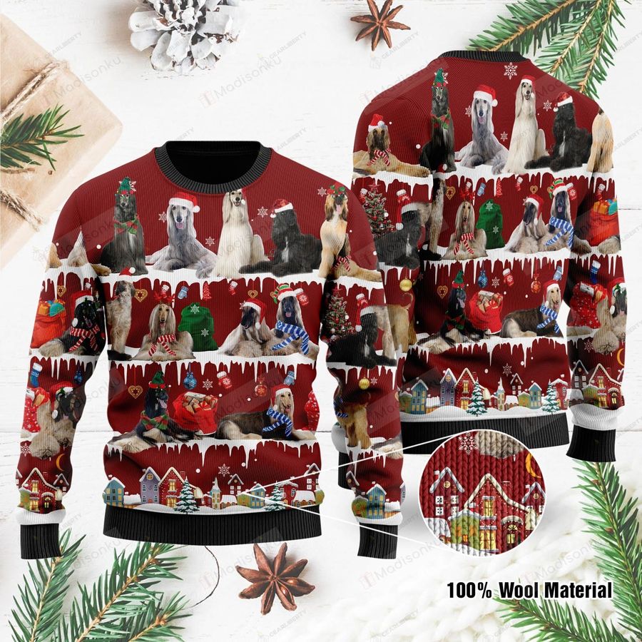 Afghan Hound  Ugly Christmas Sweater, All Over Print Sweatshirt