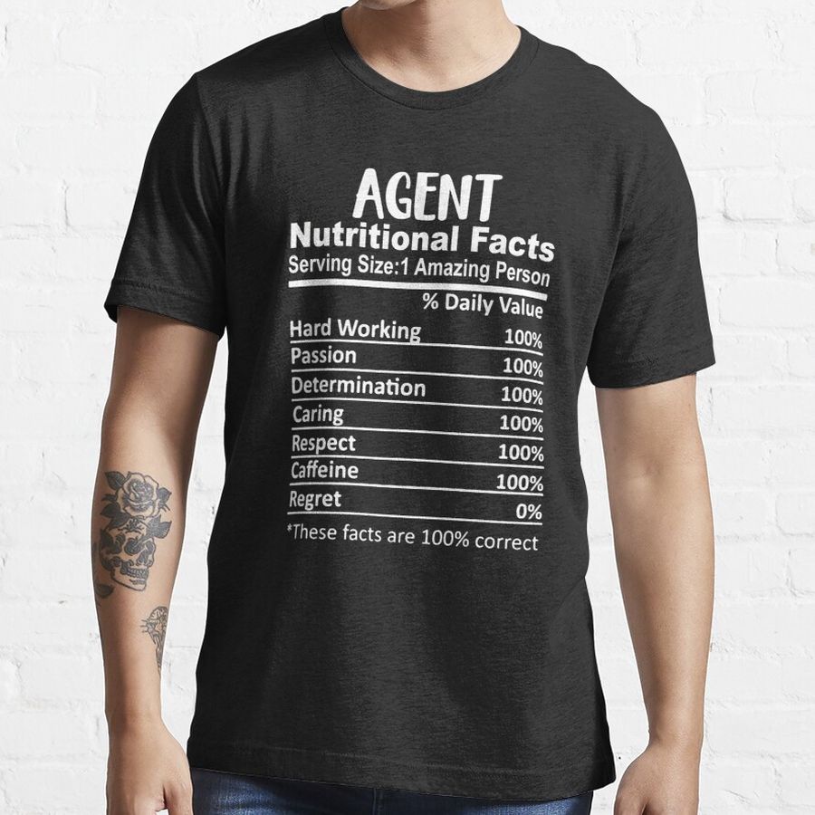Agent Admin Office Squad Team Nutrition Facts Funny Essential T-Shirt