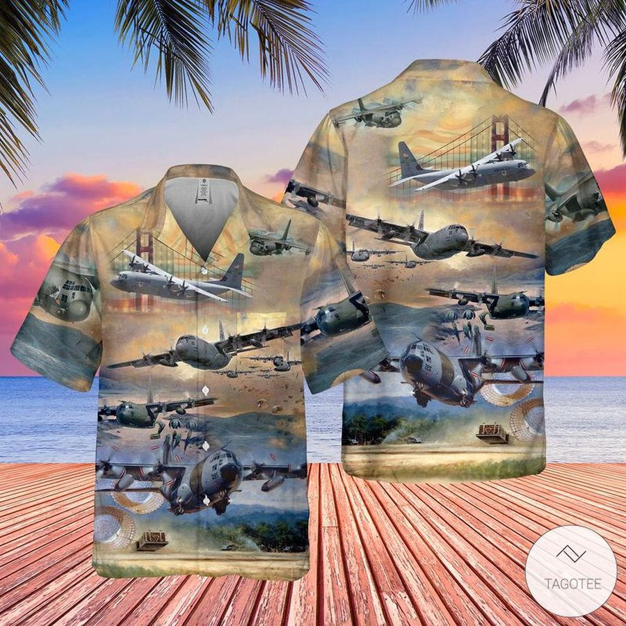 Air Force Lockheed C-130 Hercules Pocket Hawaiian Shirts